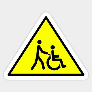 Wheelchair with helper symbol Sticker